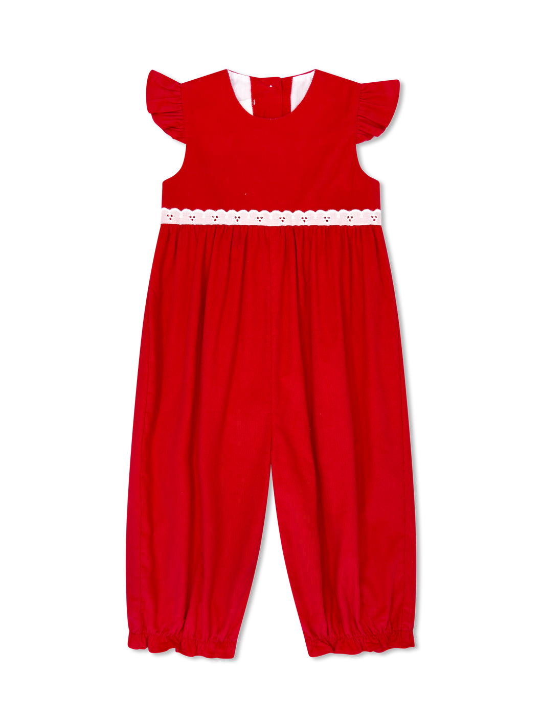 Angel Romper-High Point Red Corduroy