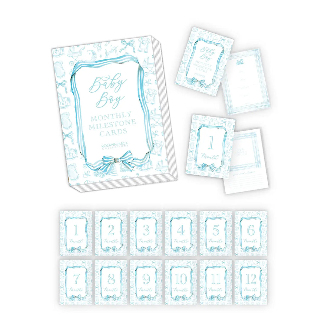 Handpainted Toille Pattern Milestone Cards