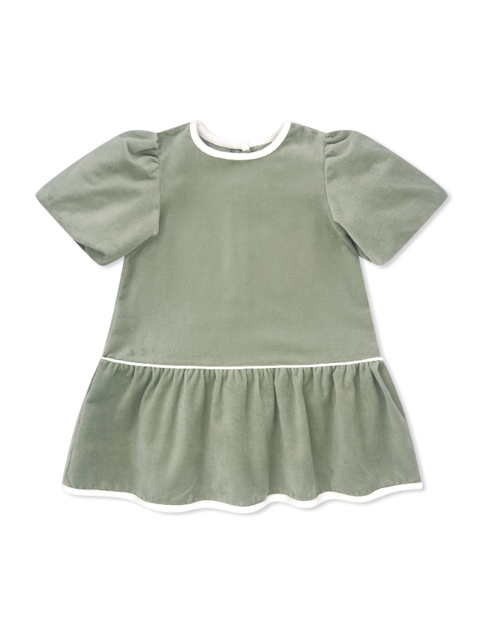 Harper Dress-Leyland Green Velvet