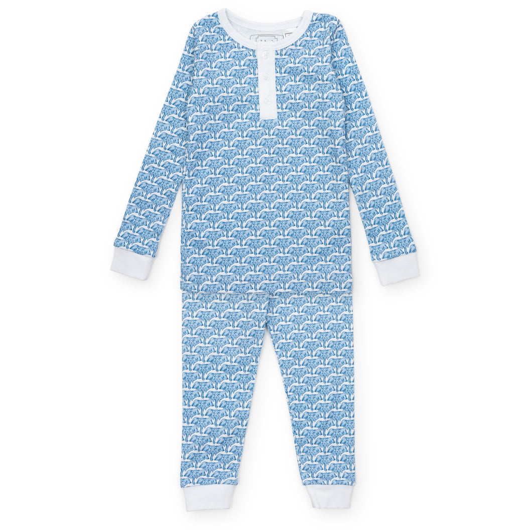 Jack Pajama Set- Blue Elephants