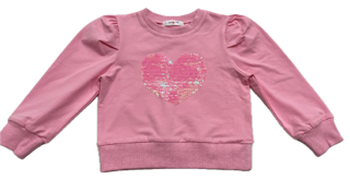 Heart Sequin Pink Shirt
