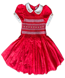 Nicole Red Smocked Dress