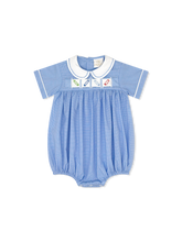 Load image into Gallery viewer, Noah Ribbon Bubble- River Royal Minigingham
