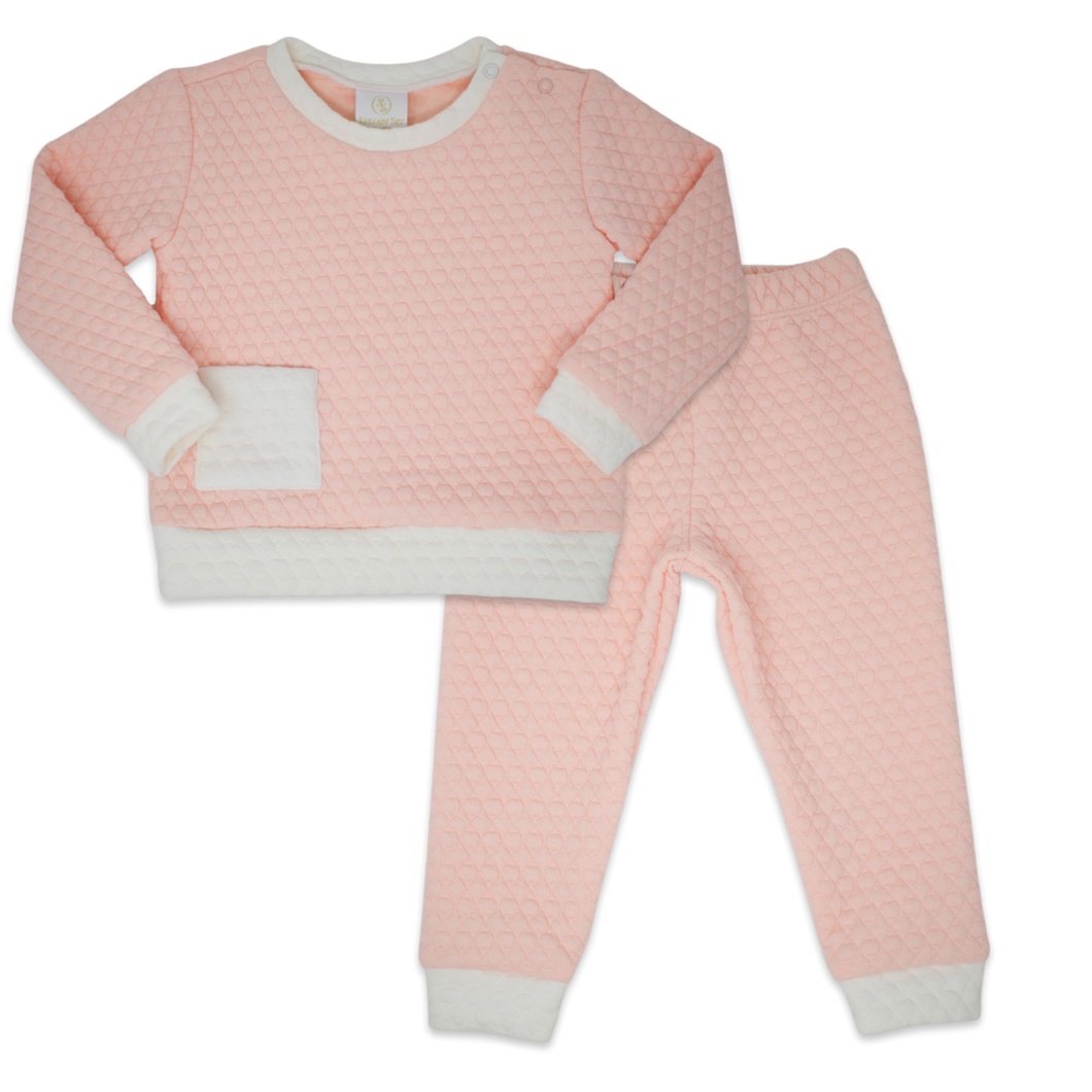 Quilted Pink, White Set