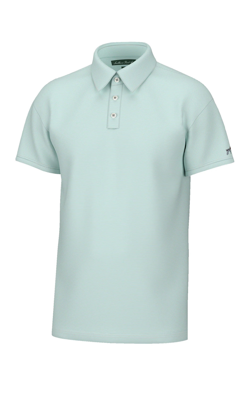 Hinton Stripe Performance Polo-Pool Water
