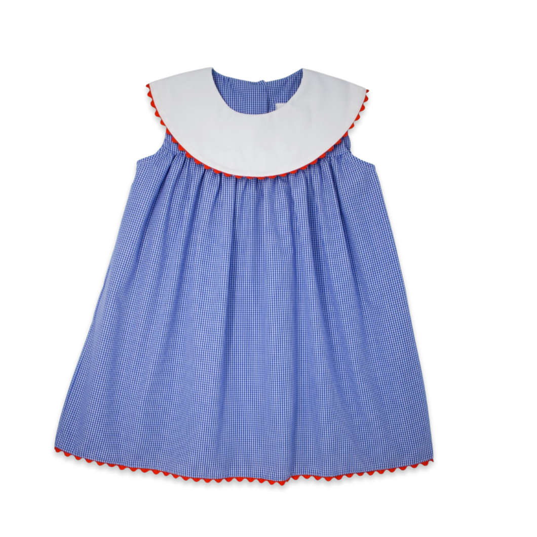 PRESALE - Sandra Dress - Royal Minigingham