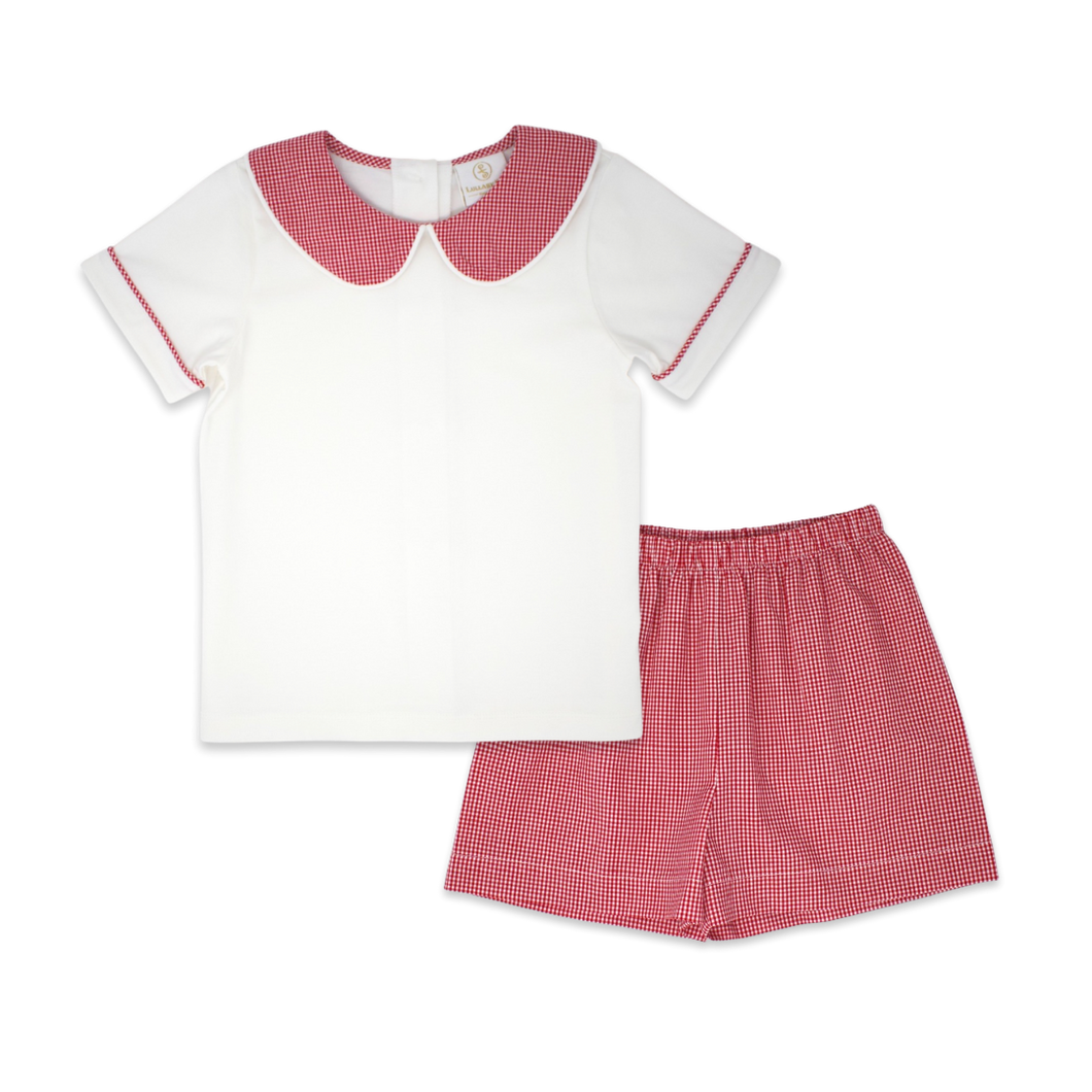 PRESALE - Sibley Short Set - Red/White Minigingham