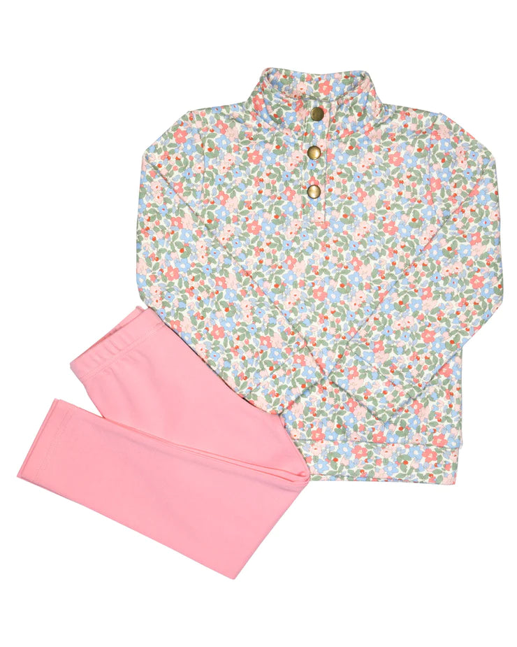 Wynnie Floral Popped Collar Pullover and Leggings Set