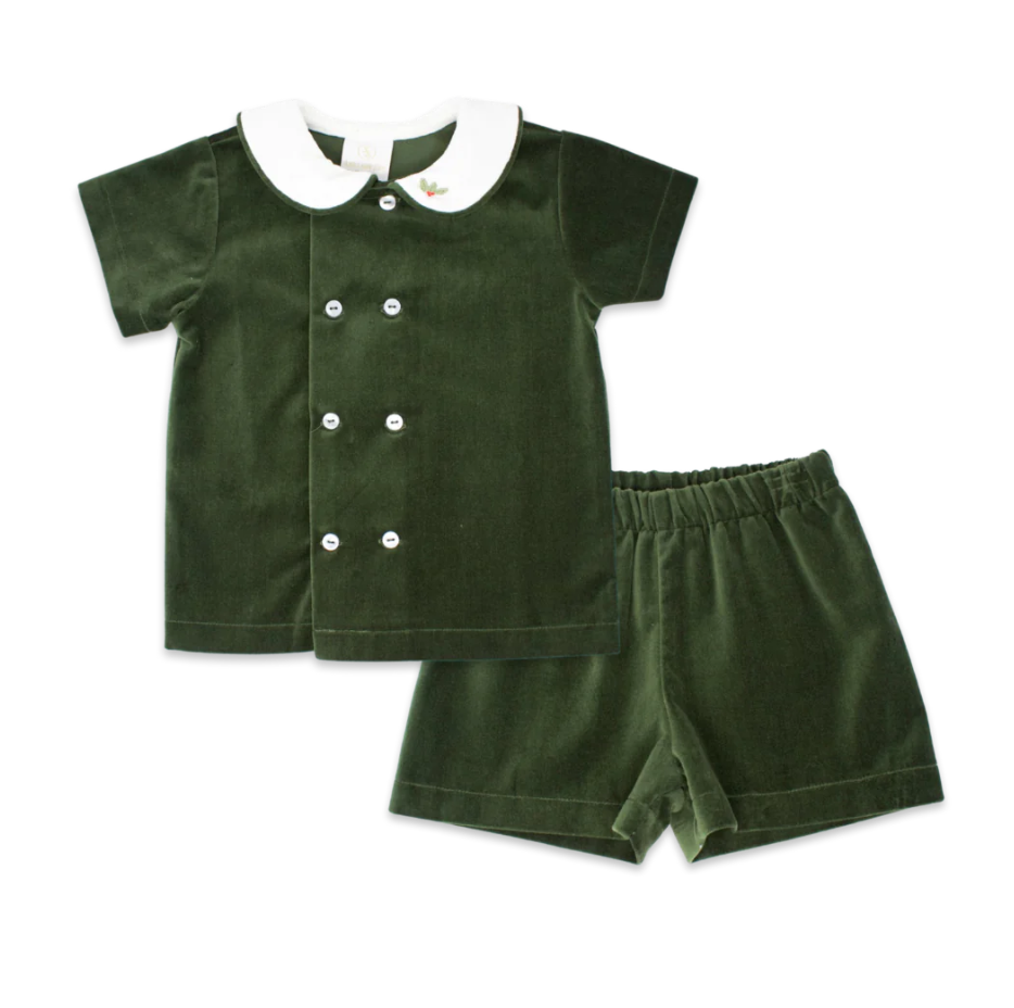 Arlington Short Set - Green Velvet