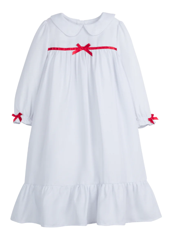 Classic Nightgown - White with Red