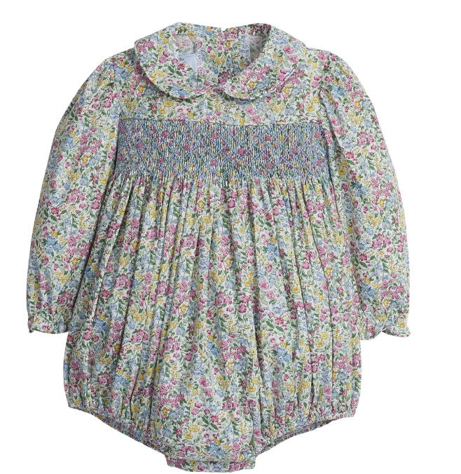 Smocked Charlotte Bubble - Green Gables Floral