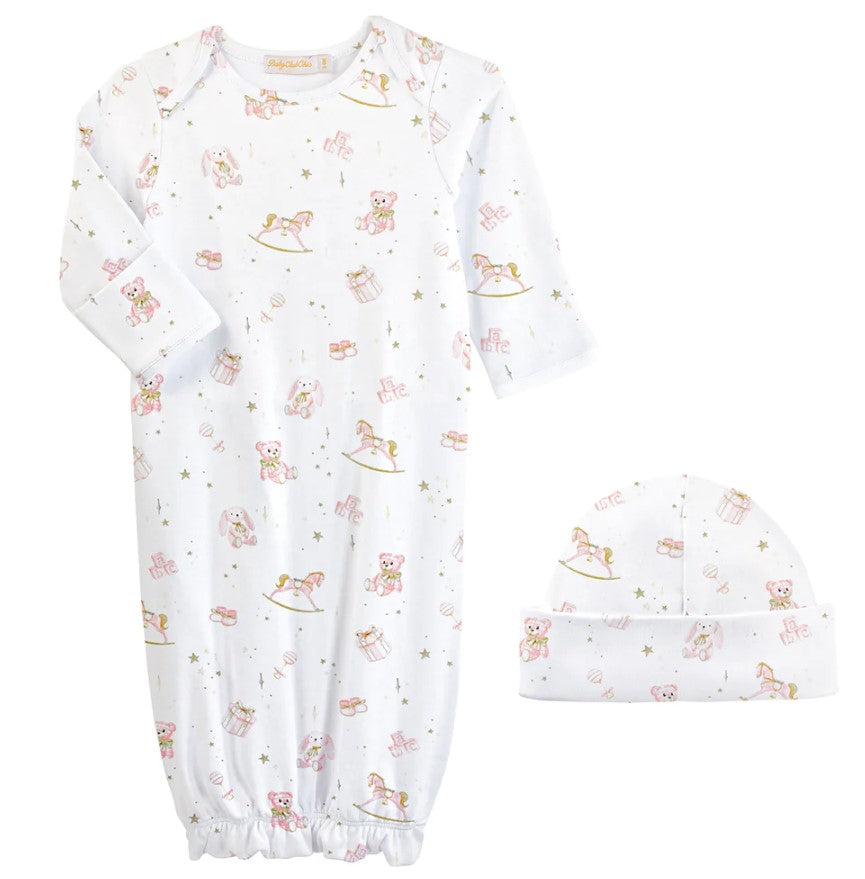 Baby Toys Gown/Hat Set - Pink