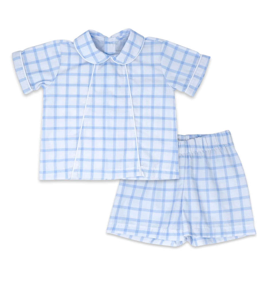 Adam Short Set - Whales Blue Windowpane