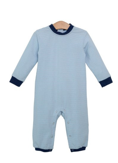 Miller Romper - Light Blue Stripe/Navy