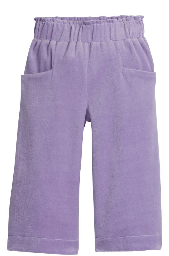 Cropped Palazzo Pants - Lilac Velour