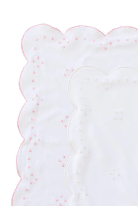 Scalloped Receiving Blanket - Pink