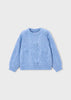 Flower Applique Sweater- Blue