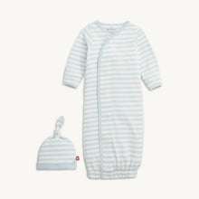 Load image into Gallery viewer, Stripe Organic Cotton Gown &amp; Hat Set
