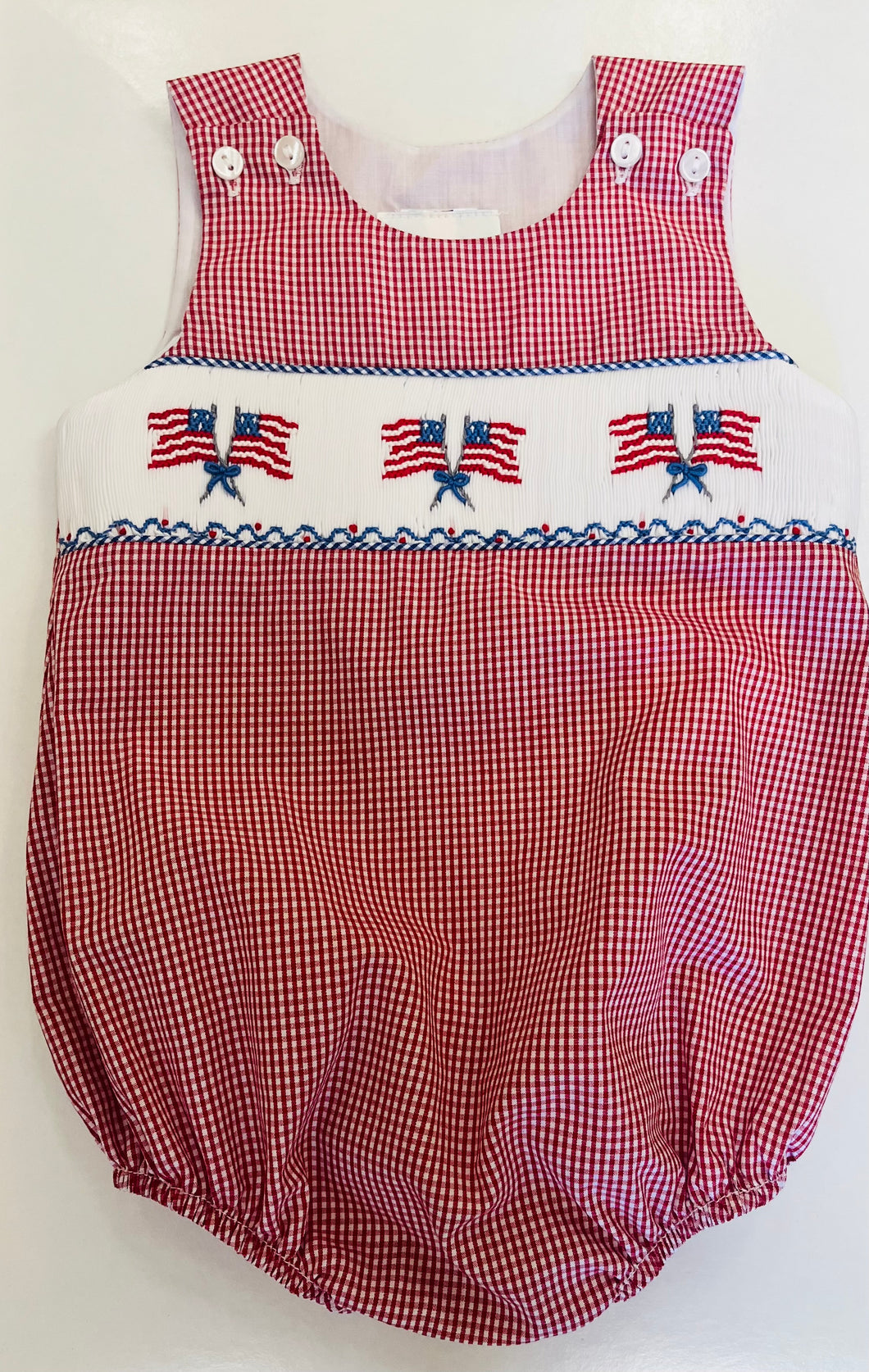 Flag Smocked Boy Bubble