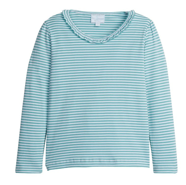 Scoop Ruffle Tee - Canton Stripe