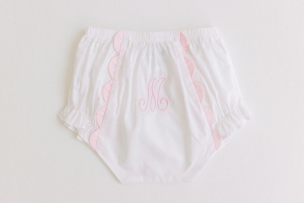Diaper Cover- Pink Scallops