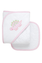Load image into Gallery viewer, Dino Hooded Towel &amp; Washcloth Set
