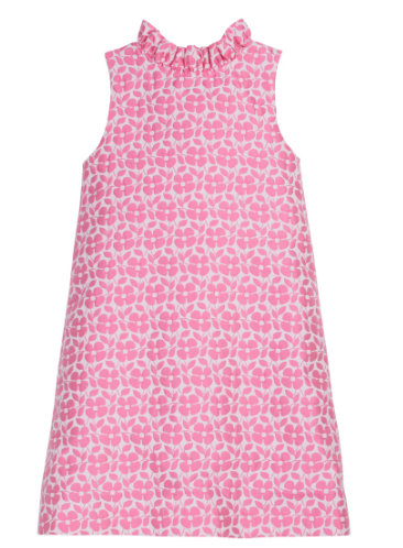 Elizabeth Dress - Pink Floral Jacquard