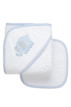 Load image into Gallery viewer, Elephant Hooded Towel &amp; Washcloth Set
