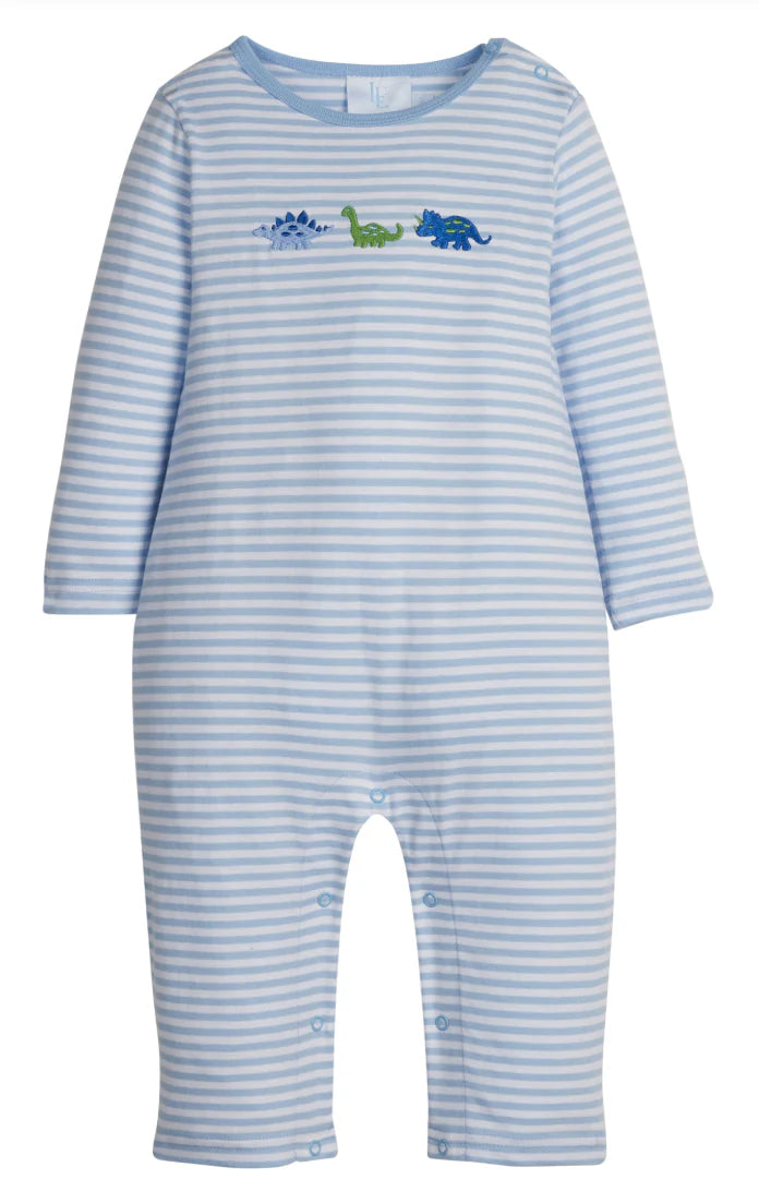 Embroidered Romper- Dinosaur