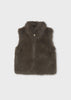 Faux Fur Vest- Brown