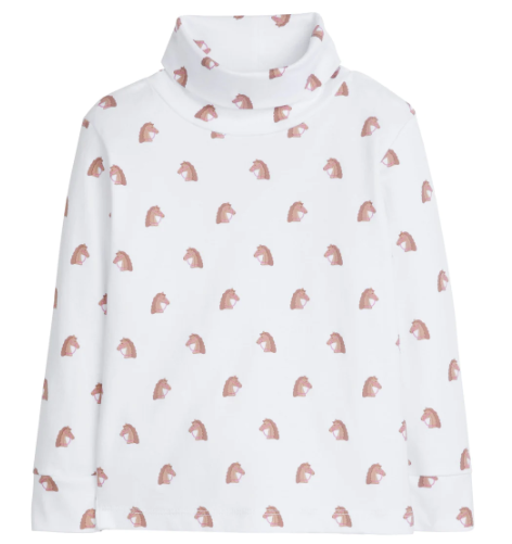 Girl Horse Printed Turtleneck