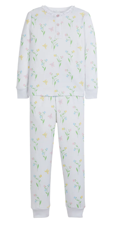 Ruffled Printed Jammies - Butterfly Garden