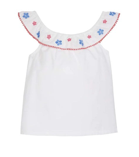 Kate Top - White Embroidered