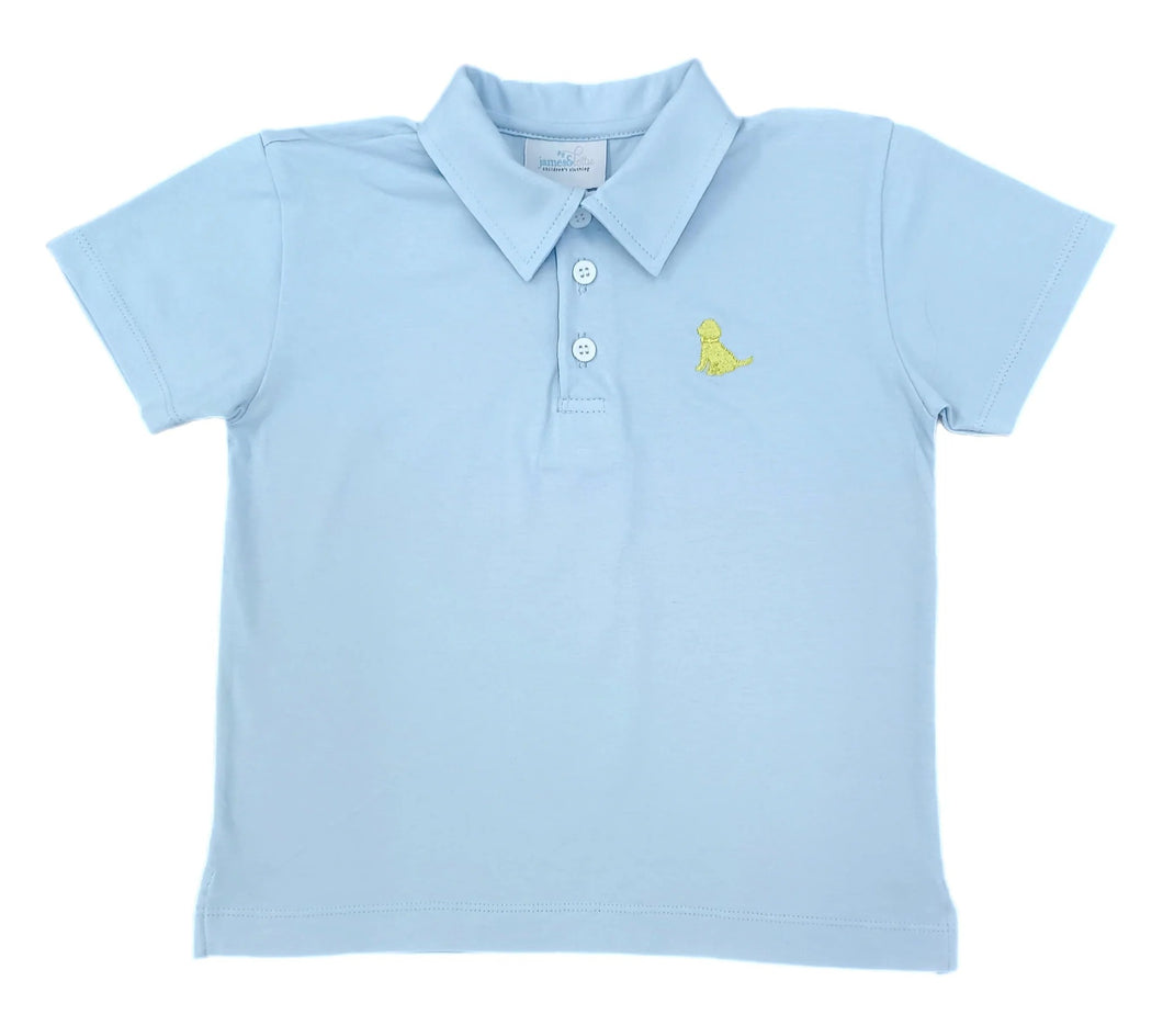 Light Blue Polo w/ Yellow Puppy