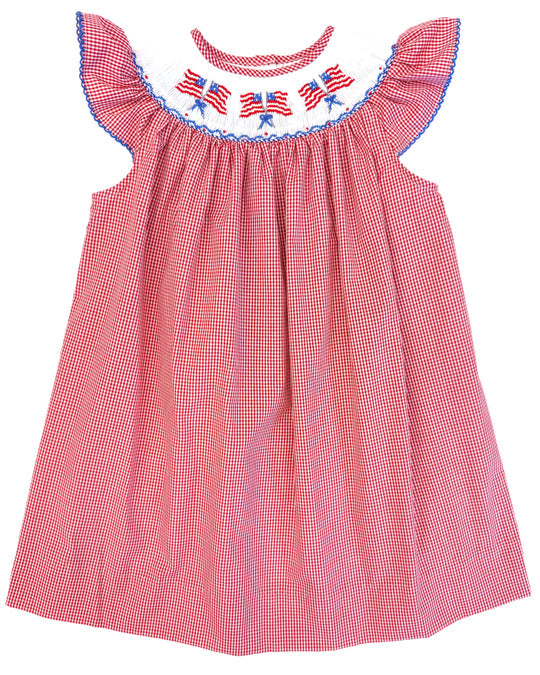 Lulu Bebe Emma Smocked Flag Bishop Dress