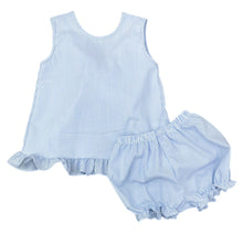 Load image into Gallery viewer, Mae Bloomer Set-Blue Seersucker
