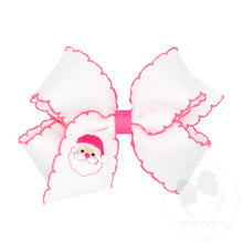 Load image into Gallery viewer, Med Moonstich Santa Bow
