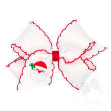 Load image into Gallery viewer, Med Moonstich Santa Bow
