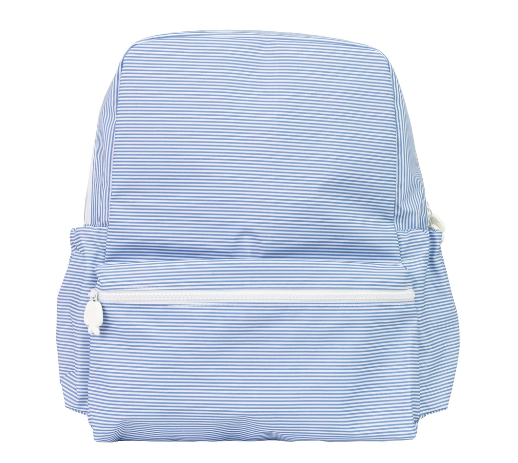 The Backpack- Large Navy Mini Stripe