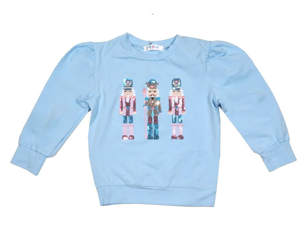 Blue Nutcracker Sequin Top