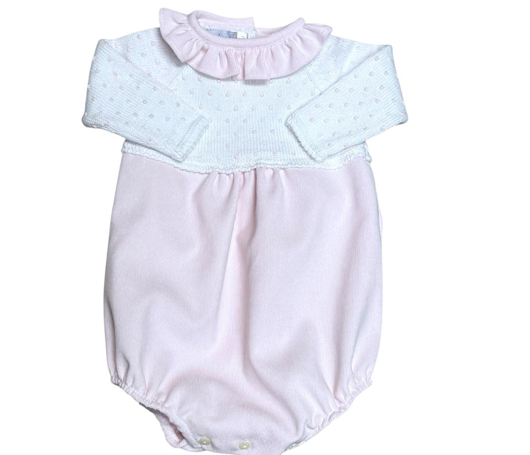 Pink Corduroy Bubble w/ Bitty Dot