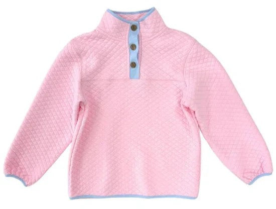 Classic Quilted Pullover- Light Pink