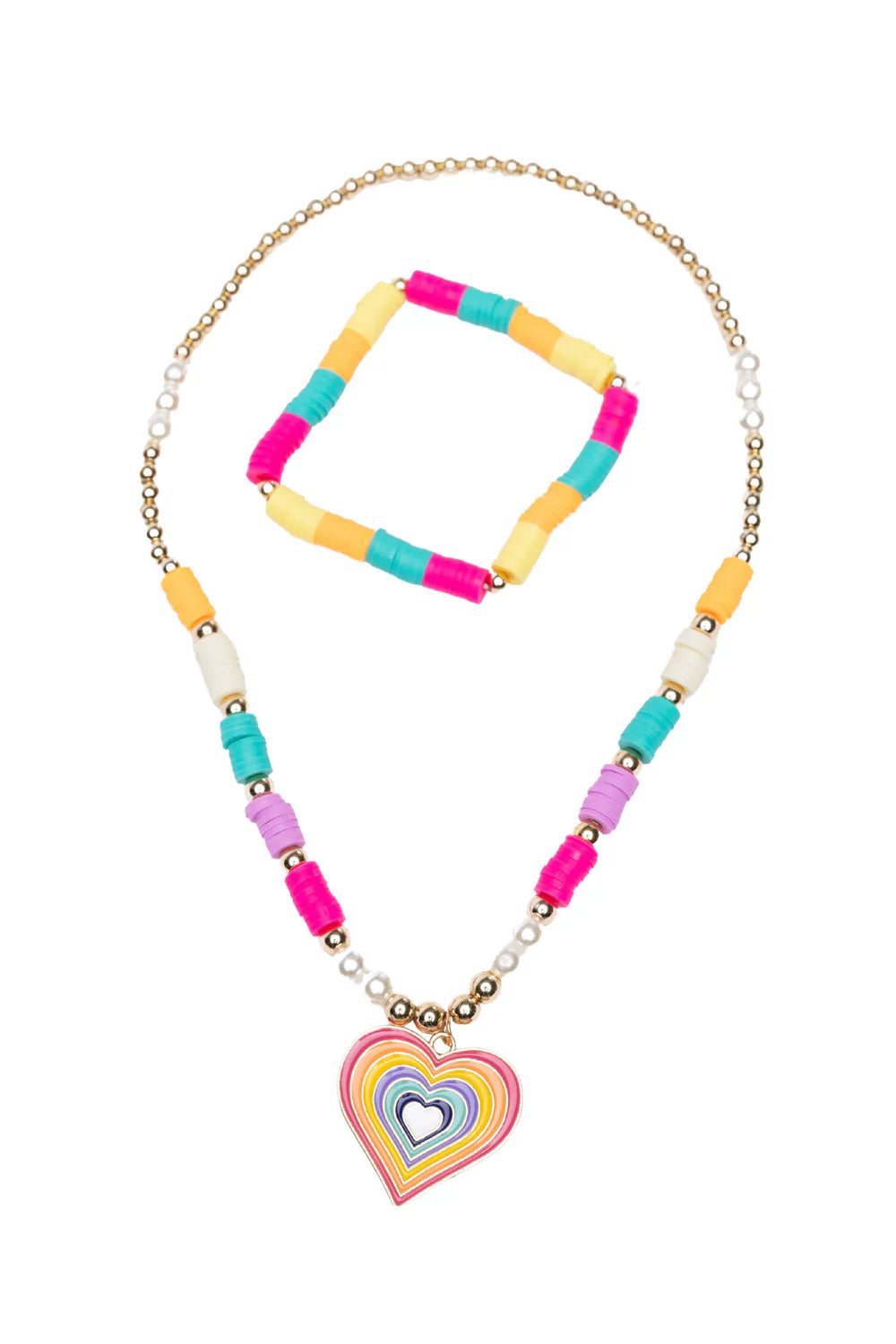 Rainbow Love Necklace Set