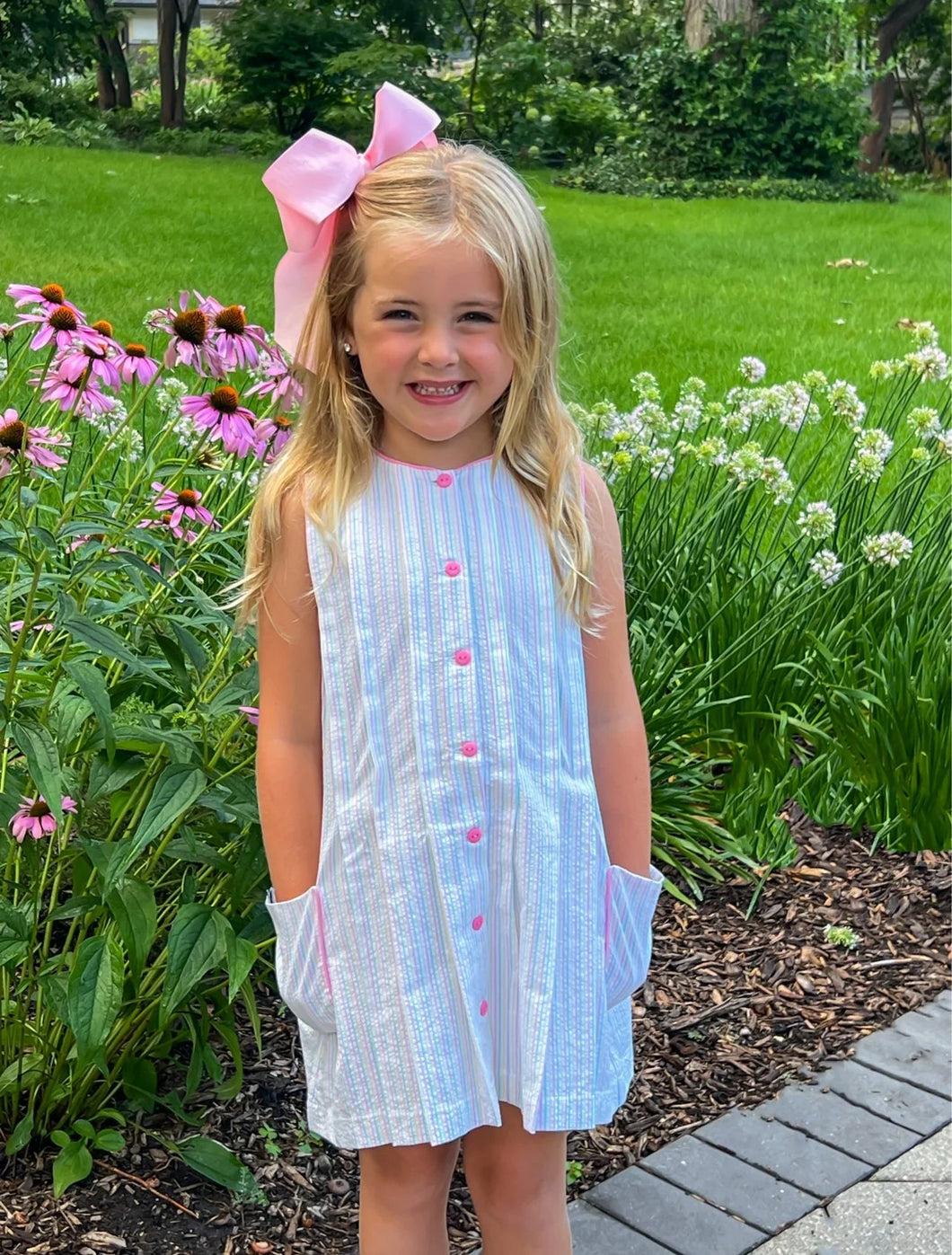 Reagan Dress Spring Seersucker Stripe
