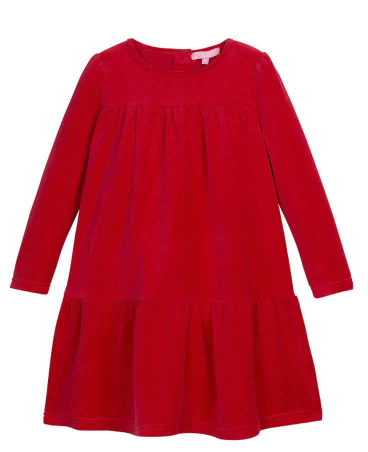 Lisle Dress - Red Velour