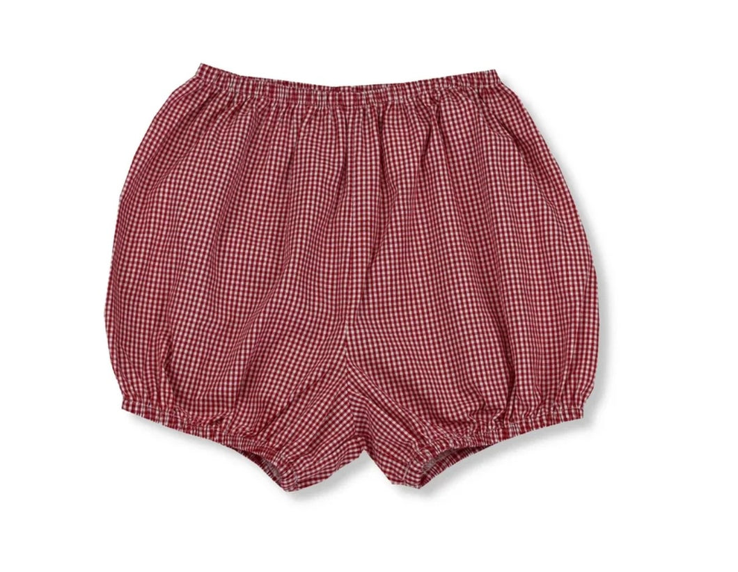 Diaper Cover - Red Mini Gingham