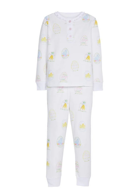 Ruffled Printed Jammies - Easter Eggs