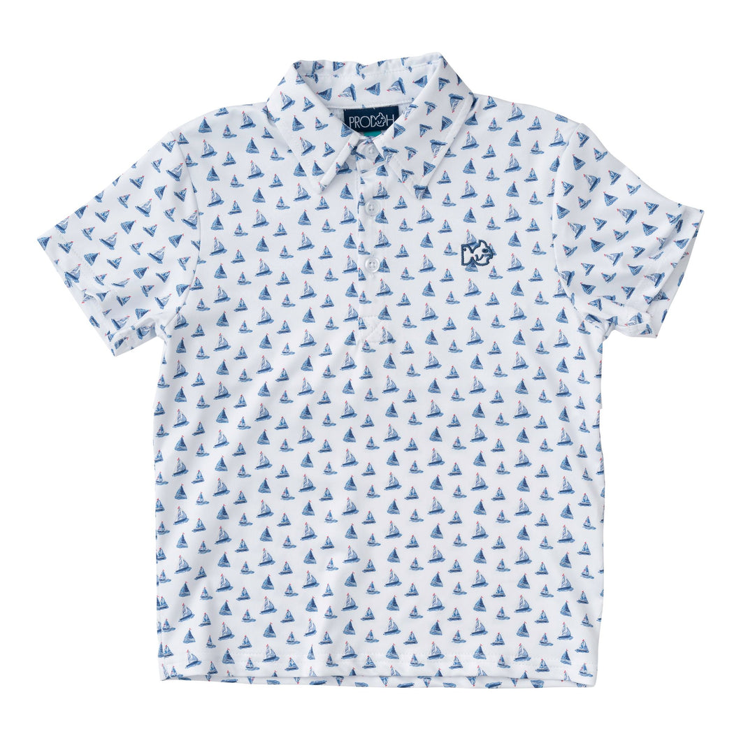 Performance Polo - Sailboat Print