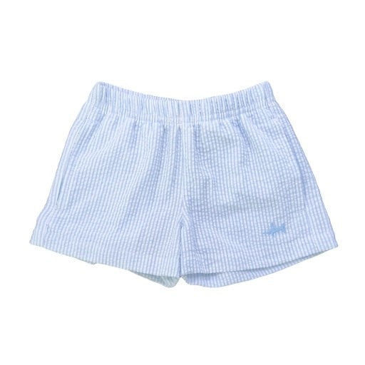 Napels Seersucker Short- Light Blue Stripe