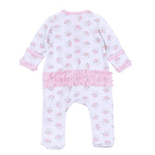 Load image into Gallery viewer, Santa Baby Ruffle Zip Footie
